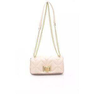 Baldinini Trend Elegant Pink Leather Shoulder Bag with Golden Accents NWT